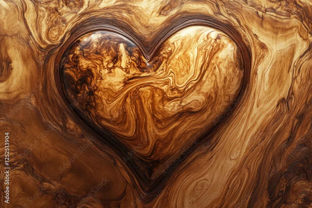 Canvas Prints Wood heart art shows natural beauty and organic patterns