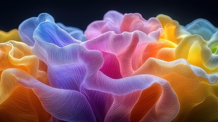 Obraz premium Colorful Abstract Floral Wave Forms Design