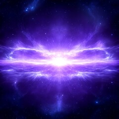 Astral Nebula Symphony of Celestial Purple Light Explosion in Infinite Dark Space Vast Expanse.