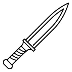 Elegant Knife Outline Vector Design