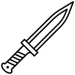 Elegant Knife Outline Vector Design
