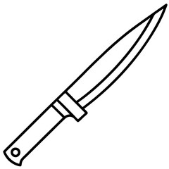 Elegant Knife Outline Vector Design