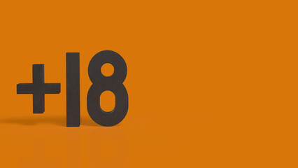 The 18 Plus for adults only concept 3d Rendering.