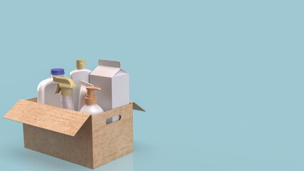 The Product in cardboard box for Shopping concept 3d rendering.