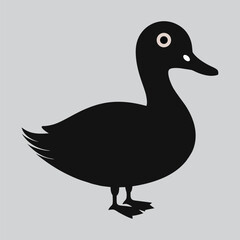 A black duck silhouette vector art 