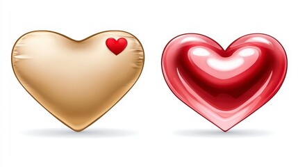 Illustrated Heart Shapes in Different Textures and Colors
