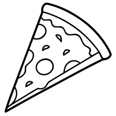Elegant Pizza Slice Line Art
