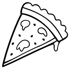Elegant Pizza Slice Line Art