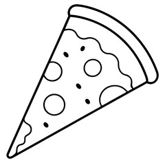 Elegant Pizza Slice Line Art