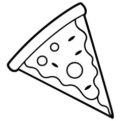 Elegant Pizza Slice Line Art