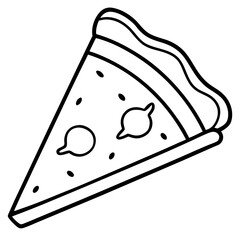 Elegant Pizza Slice Line Art