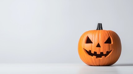 Halloween jack-o'-lantern on white background