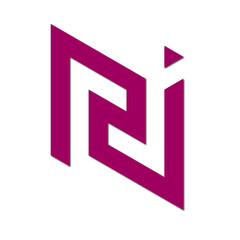 Web line modern color full letter logo design