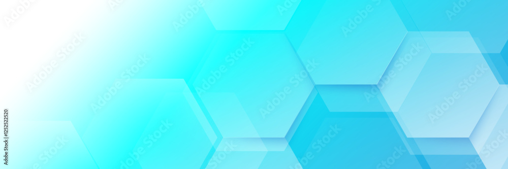 Poster modern blue and white hexagonal abstract background
