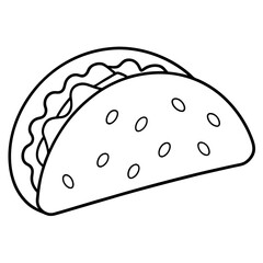 Elegant Taco Line Drawing Vector Style