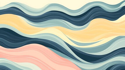 Fototapeta premium Abstract Wave Pattern Pastel Color Design