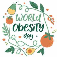 WORLD OBESITY DAY silhouette vector illustration