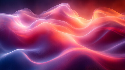 Fototapeta premium Abstract Pink Orange Purple Wave Background Digital Art Design Texture Red Soft Fluid Style Shiny 