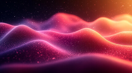 Abstract Pink Orange Red Glittering Particle Waves Background Shiny Color Design Motion Energy      