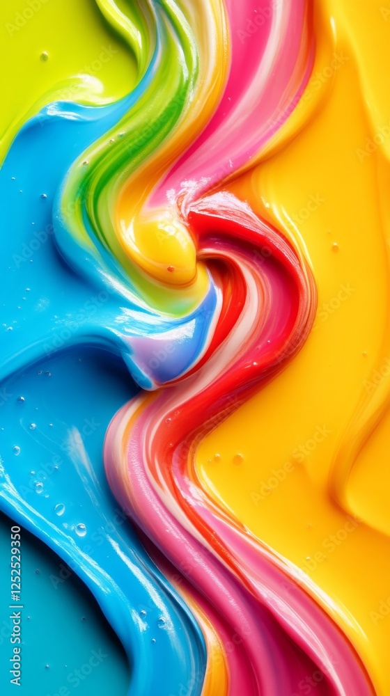 Poster vibrant swirl of colorful paint textures blending seamlessly, artistic abstract creation. creativity