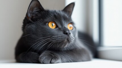 black cat back view isolated on white background