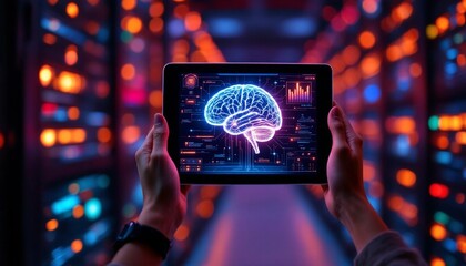 Neurological Insights, Analyzing Brain Data on Tablet within Data Center