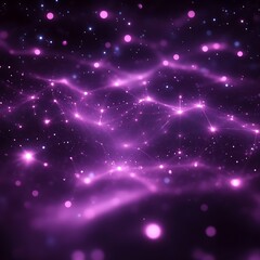 Obraz premium Purple cosmic nebula swirls, glittering stars, dark space background, digital art, website design