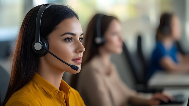 Diverse Customer Service Team Demonstrates Collaborative Professionalism in Modern Office Setting