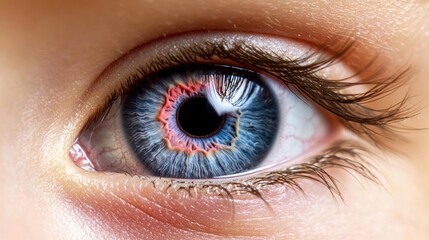 Close Up Of Human Eye With Colorful Iris