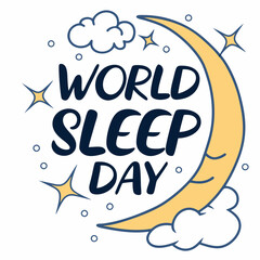 WORLD SLEEP DAY silhouette vector illustration