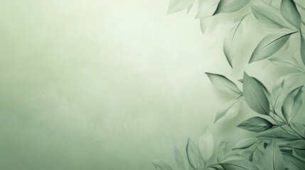 A calming sage green background with a subtle pattern, perfect for creating a relaxing vibe, with plenty of copy space available for creative text.