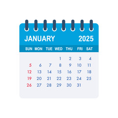 January 2025 tear off calendar page showing days and dates