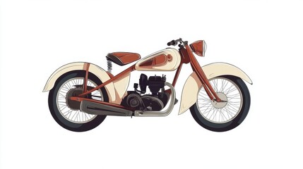 Obraz premium Vintage Motorcycle Illustration