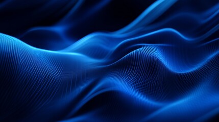Obraz premium Blue abstract wave pattern with glowing lines, digital art concept