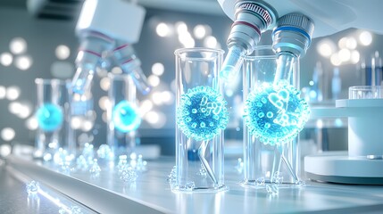 A man in a purple suit is holding a virus