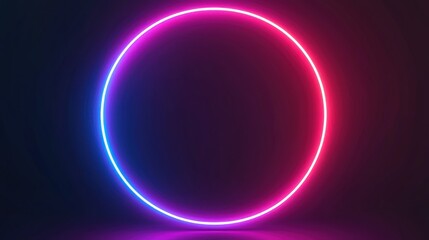 Obraz premium Circular connection background with neon lights.