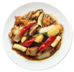 Andong Jjimdak, Top View of Korean Braised Chicken with Vegetables