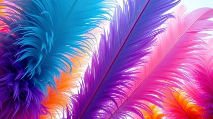 Obraz premium Vibrant Colorful Feathers Background Image Download