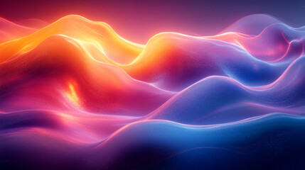 Obraz premium Abstract Colorful Waves Digital Art Background Design Vibrant Gradient Texture Illustration Red Pink