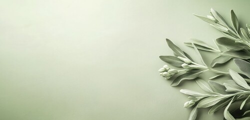 A sage green background with a gentle gradient and a natural look, creating a calming aesthetic with plenty of room for copy or other design features.