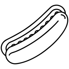 Modern Hot Dog Outline Vector Graphics