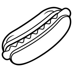 Modern Hot Dog Outline Vector Graphics