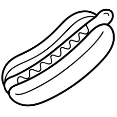Modern Hot Dog Outline Vector Graphics