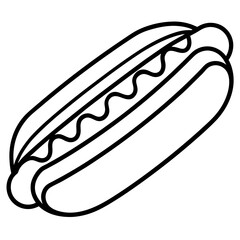 Modern Hot Dog Outline Vector Graphics