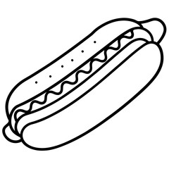 Modern Hot Dog Outline Vector Graphics