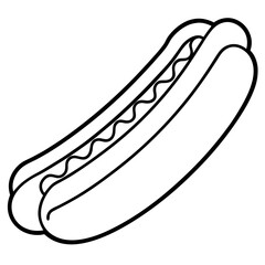 Modern Hot Dog Outline Vector Graphics
