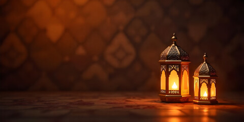 Fototapeta premium golden lamps in the night 