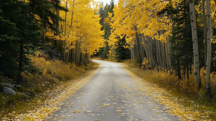 Fototapeta premium A road with trees on both sides