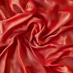 Obraz premium Bright Red Silk Background, Generative AI