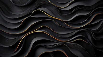 Obraz premium Abstract Black and Gold Wave Texture Background